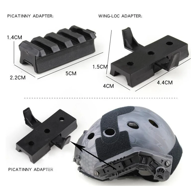 Accesorios para cascos rápidos de caza, adaptador Picatinny y adaptador Wing-Loc - imagen 2