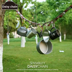 Cordón Personal para tienda de campaña, accesorios de almacenamiento de cuerda, cadena de margaritas, cuerda de encuadernación alargada, línea de ropa de corbata