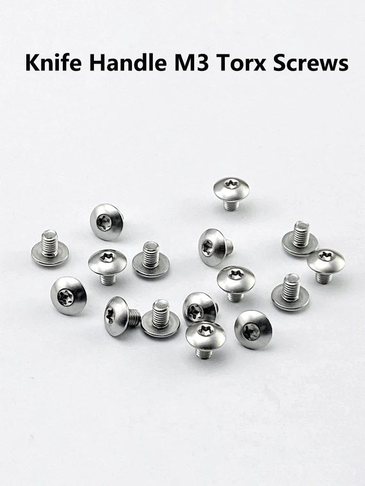 Cuchillo plegable de acero inoxidable, hoja con mango, rosca M3, tornillos Torx, cabeza semicircular, vástago DIY, husillo, parche, tornillo, remache de uñas, 10 Uds. - imagen 5