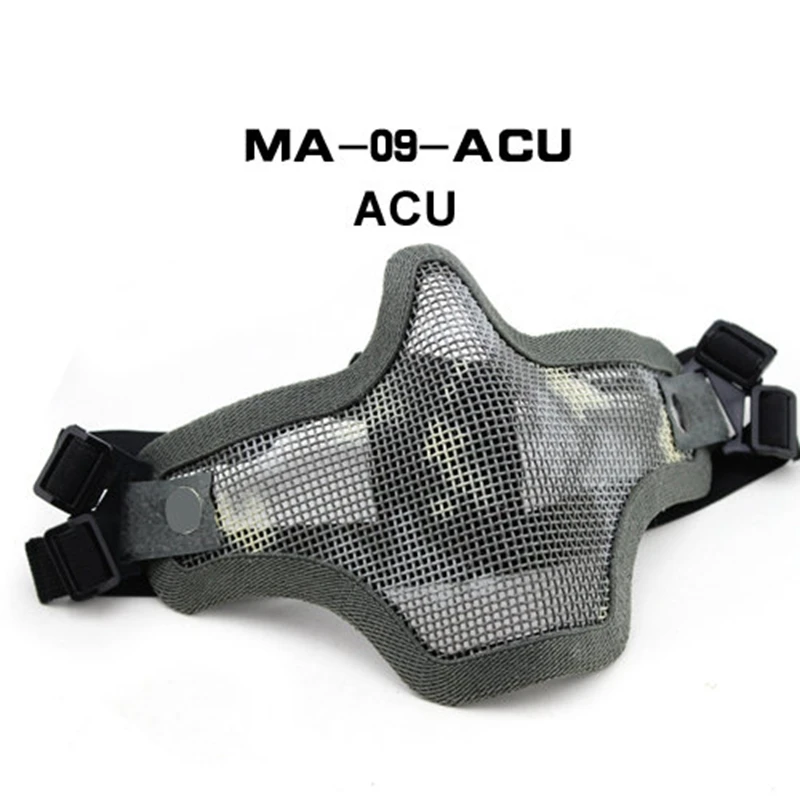 Máscara táctica de acero para Paintball Airsoft, malla de alambre de acero, esqueleto V1, Máscara protectora de media cara para ciclismo al aire libre, caza, juego de guerra - imagen 2