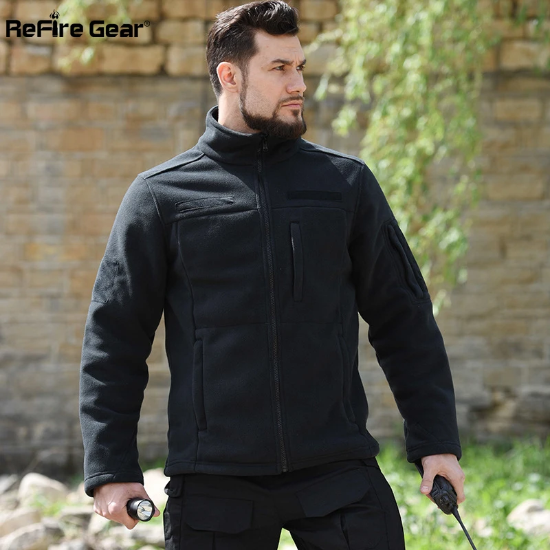 ReFire Gear-abrigo militar táctico de lana para hombre, chaquetas térmicas de entrenamiento de concha suave, abrigo cálido a prueba de viento, ropa de invierno - imagen 4