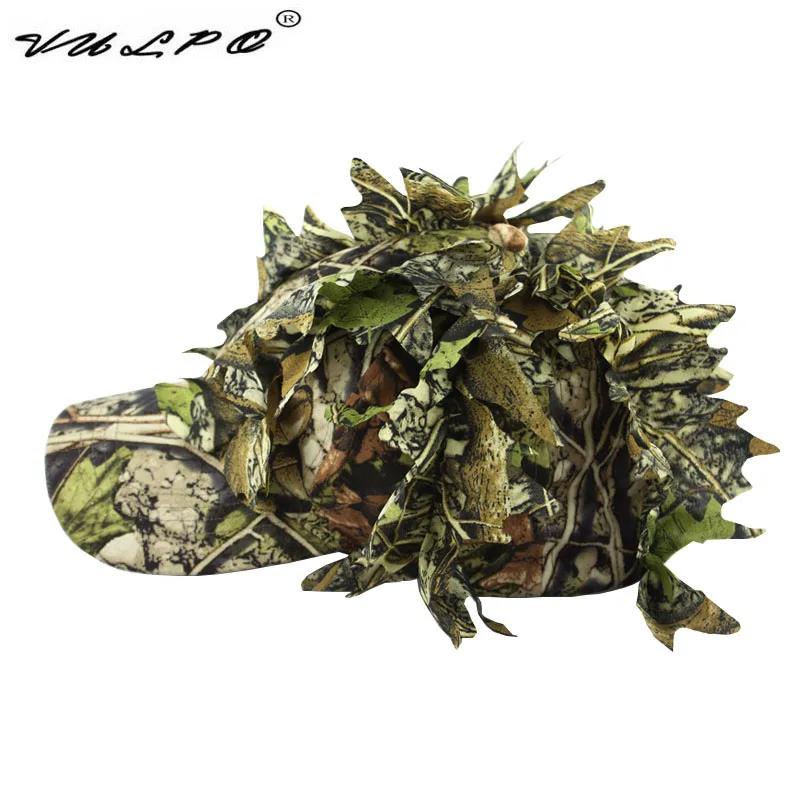 Gorra de camuflaje táctica para exteriores, sombrero de caza de camuflaje de hoja biónica, sombrero de jungla oculto de francotirador - imagen 2