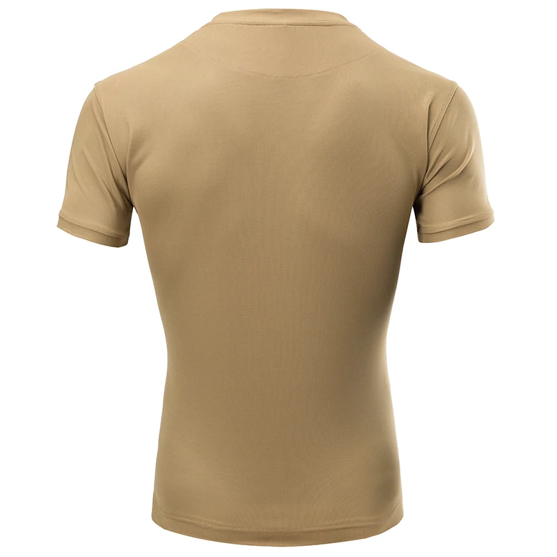 MEGE-Camiseta táctica de 2 piezas para Hombre, camisa militar de manga corta con cuello redondo, de secado rápido para gimnasio, informal, XXXXL - imagen 3