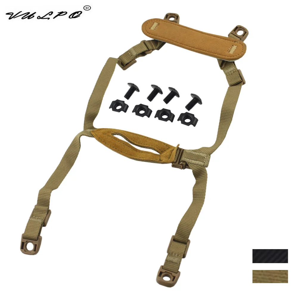 VULPO Tactical MICH ACH sistema DE retención DE casco, suspensión h-nape, correa, accesorios para casco BK DE
