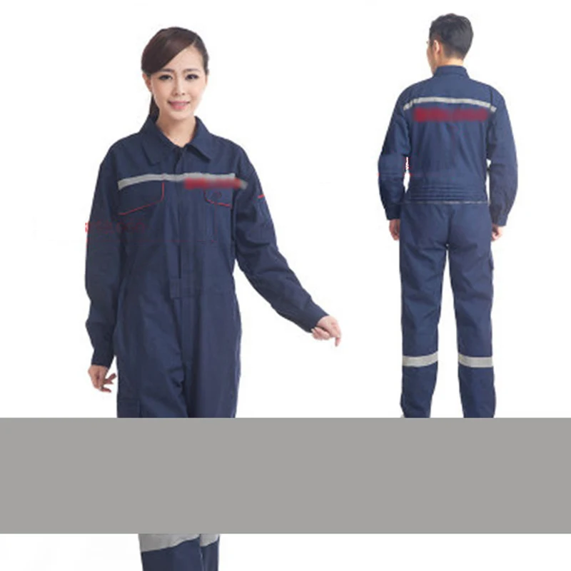 Mono de trabajo para hombre y mujer, uniformes de trabajo, monos de rayas reflectantes finas de primavera, ropa mecánica para taller de coche de soldadura - imagen 3