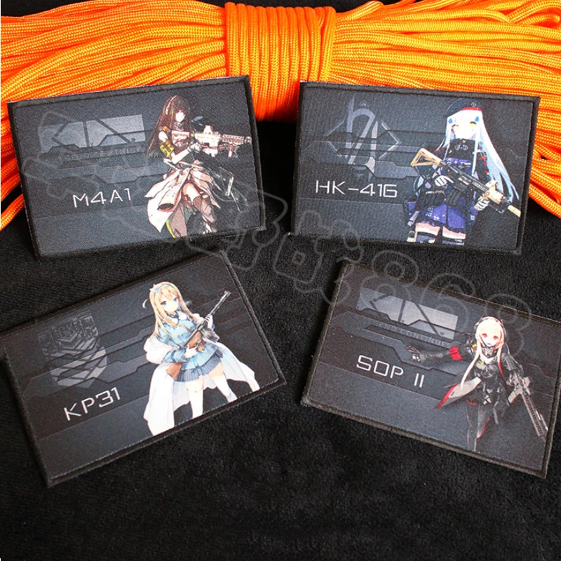 Parche de impresión frontal para niñas hermosas, brazalete táctico con brazos, animación de juego cuadrática para decoración de ropa de mochila - imagen 3