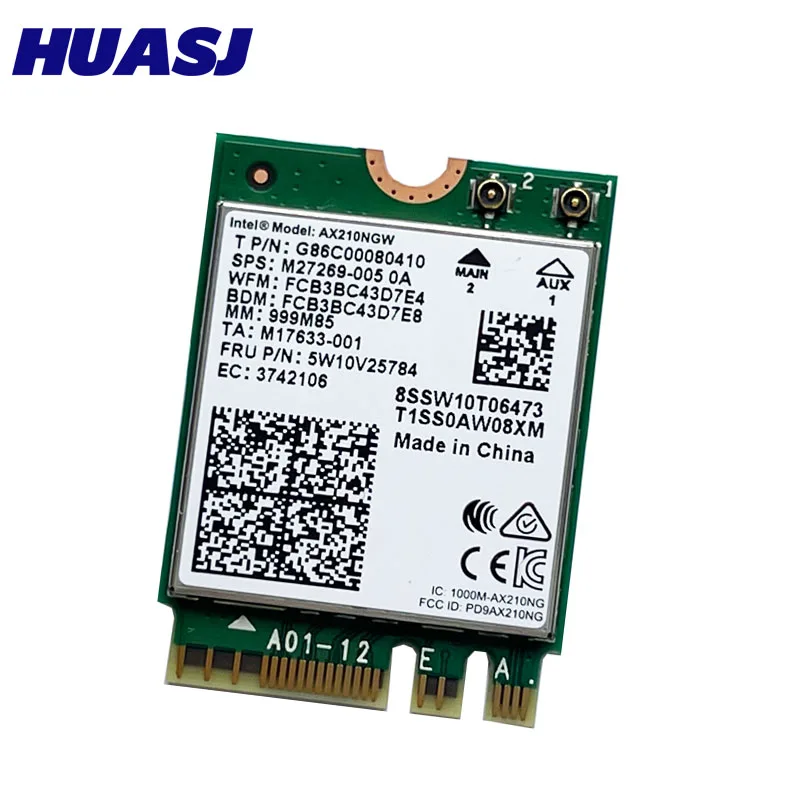 Huasj-wifi 6 AX210 6e m.2 ngff 2400mbps para intel ax210ngw 2,4 ghz/5g 802.11ax bluetooth 5,2 ax200 - imagen 4