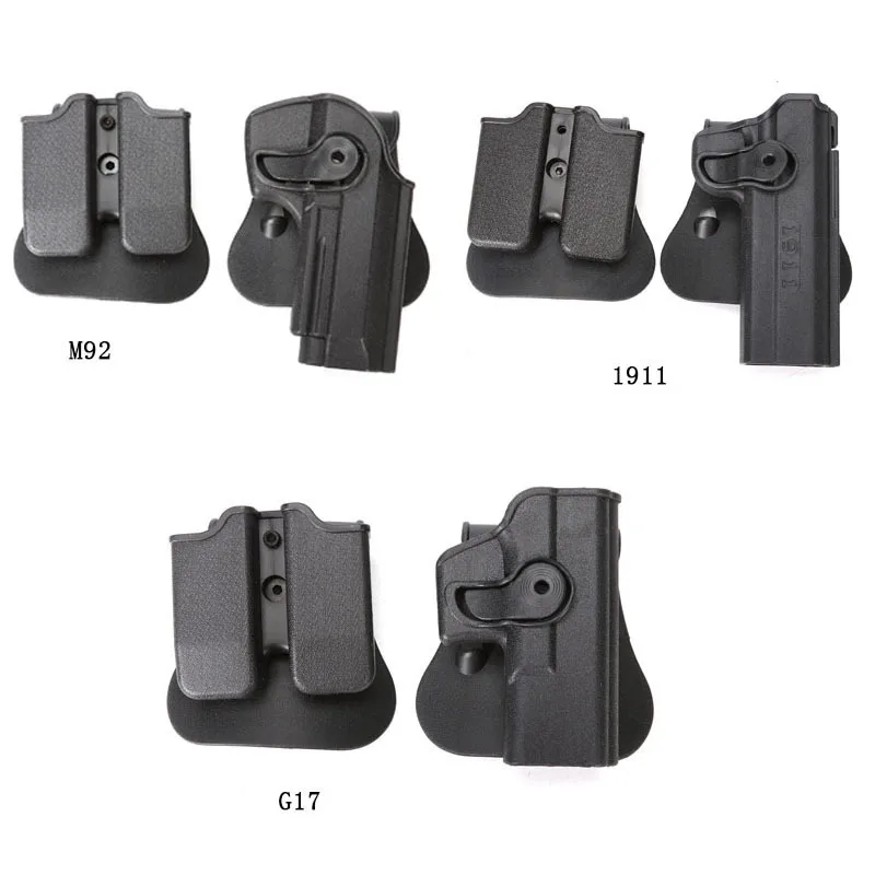 Funda táctica para pistola IMI M92, funda para pistola de mano derecha y doble cargador, cinturón militar Airsoft, accesorios de caza - imagen 5