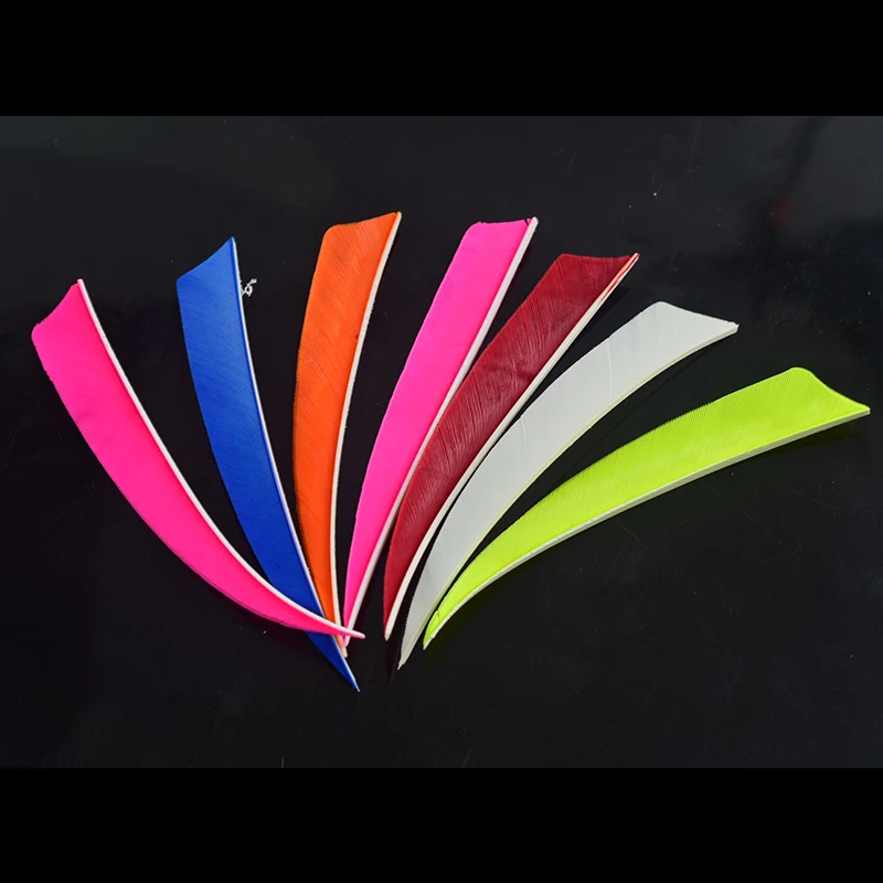 50 Uds. Taza de plumas de pavo de 4 pulgadas, Fletches de tiro con arco, plumas de flecha, accesorios de flecha de caza para flecha DIY - imagen 3