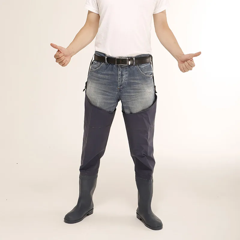 Botas de pesca impermeables antidesgaste, Botas de lluvia antideslizantes, traje para vadear, Botas de lluvia de una pieza, agricultura al aire libre, Eu 36-47 - imagen 3