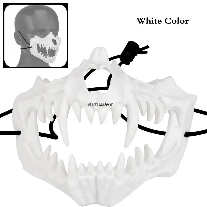 Máscara de resina para Halloween, máscara de media cara, Calavera aterradora, Cosplay decorativo, TPE, suave - imagen 2