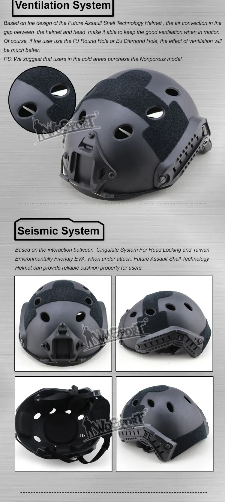 Casco Táctico PJ KOLINLOV - Detalle final