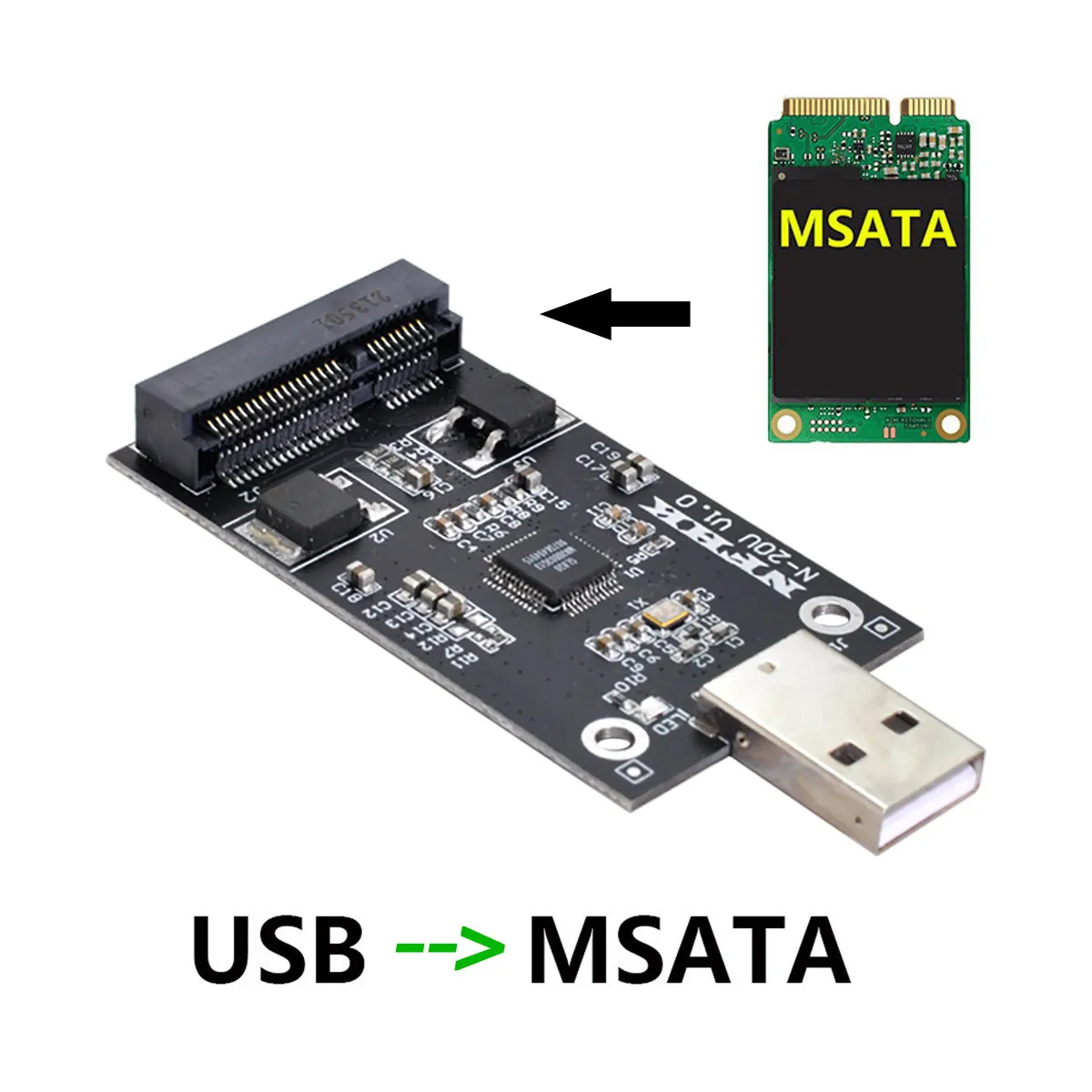 Adaptador de tarjeta de controlador de pluma PCBA SSD externo MSATA a USB 2,0 Mini PCI-E - imagen 5