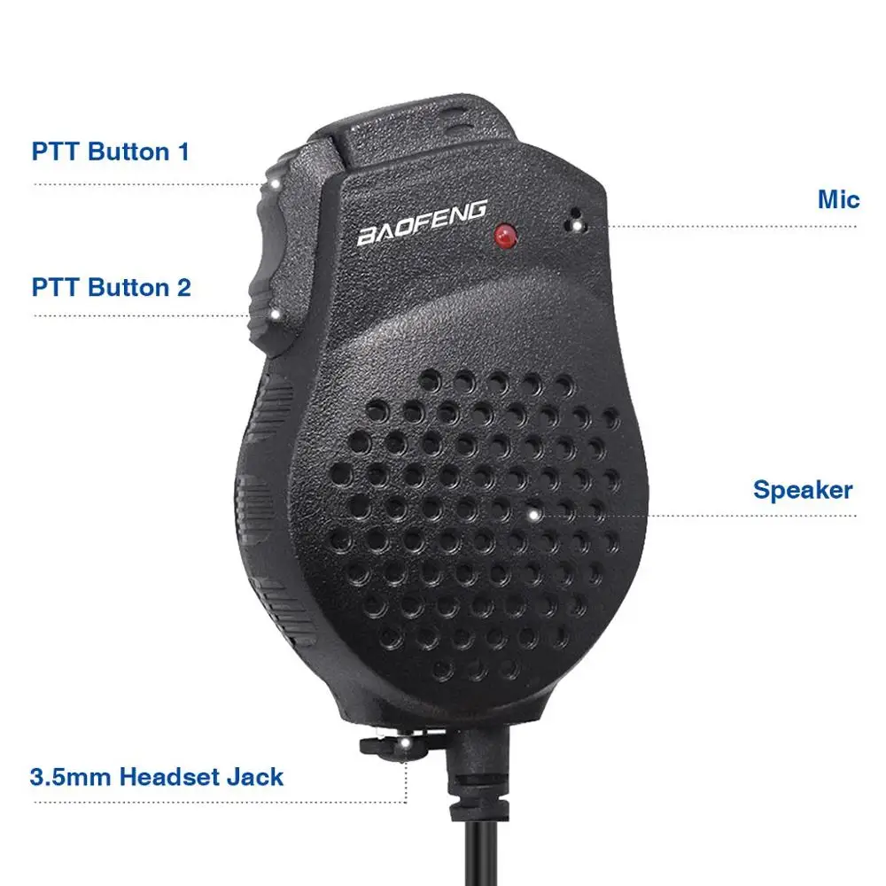 Baofeng UV-82 altavoz Dual PTT micrófono 2 pines K enchufe para Baofeng UV-8D UV 82 UV82 Radio portátil Walkie Talkie BF-UV82 - imagen 4