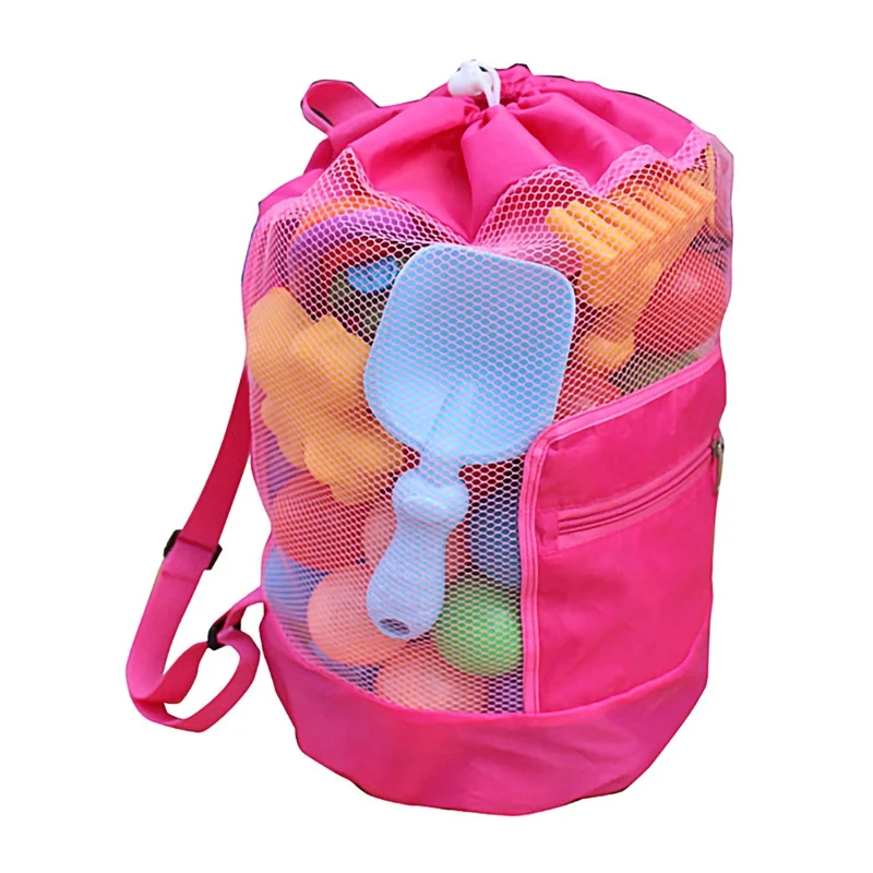 Bolsa de playa para natación al aire libre, bolsa de natación de malla plegable, organizador de juguetes de playa para niños, cestas, mochila de almacenamiento para niños de verano - imagen 2