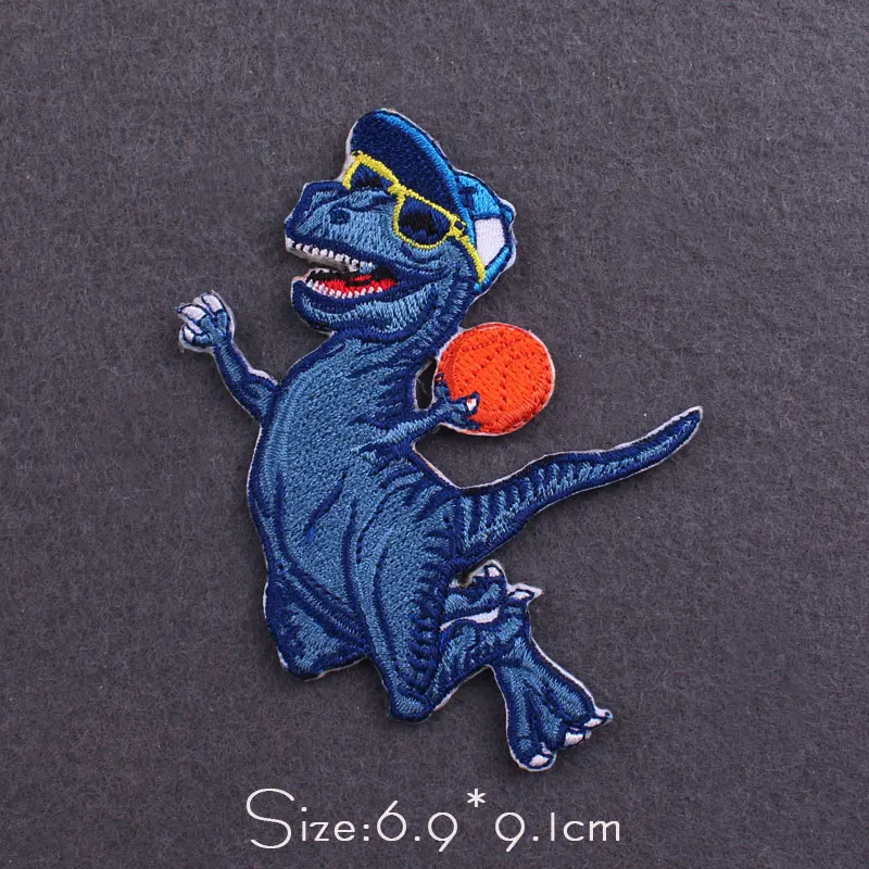 Parche de dinosaurio Hippie, parche bordado DIY para ropa, parches termoadhesivos, parches para planchar, pegatina para ropa - imagen 2