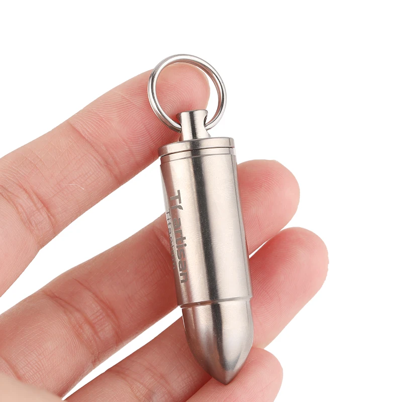 Outdoor Pure Titanium Portable Waterproof Sealed Warehouse Camping Moisture-proof Small Medicine Box Storage Tank - imagen 2