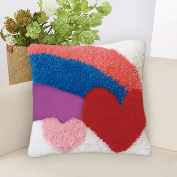 LOVE Latch Hook Kits Diy Smyrna Knooppakket Klink Haak Kleed Bloemen Pillow Foamiran para flores bordadas hazlo tú mismo regalo - imagen 5