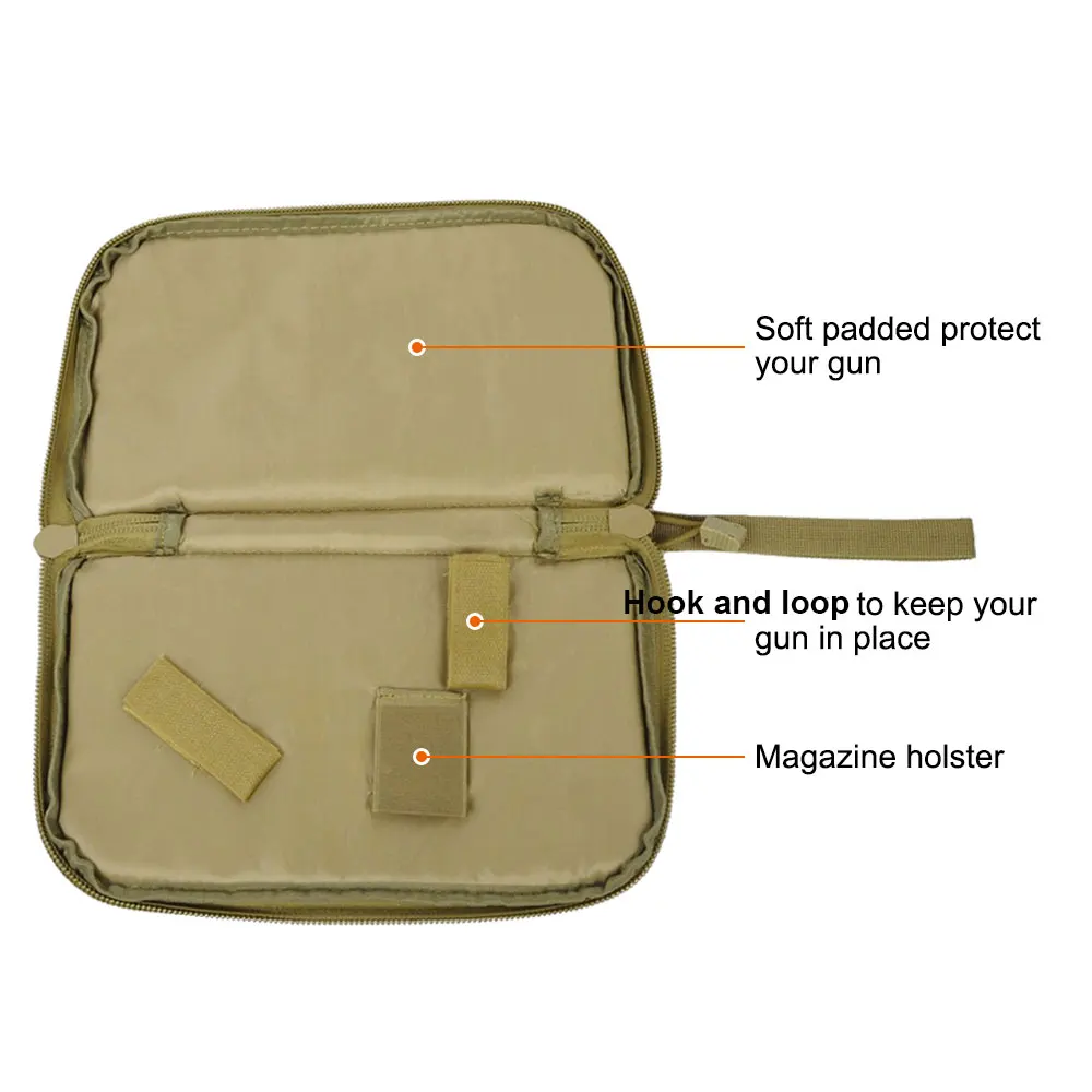 Funda táctica para pistola, bolsa de transporte para pistola, funda portátil para revista, funda para pistola, Protector suave, accesorios de caza - imagen 3