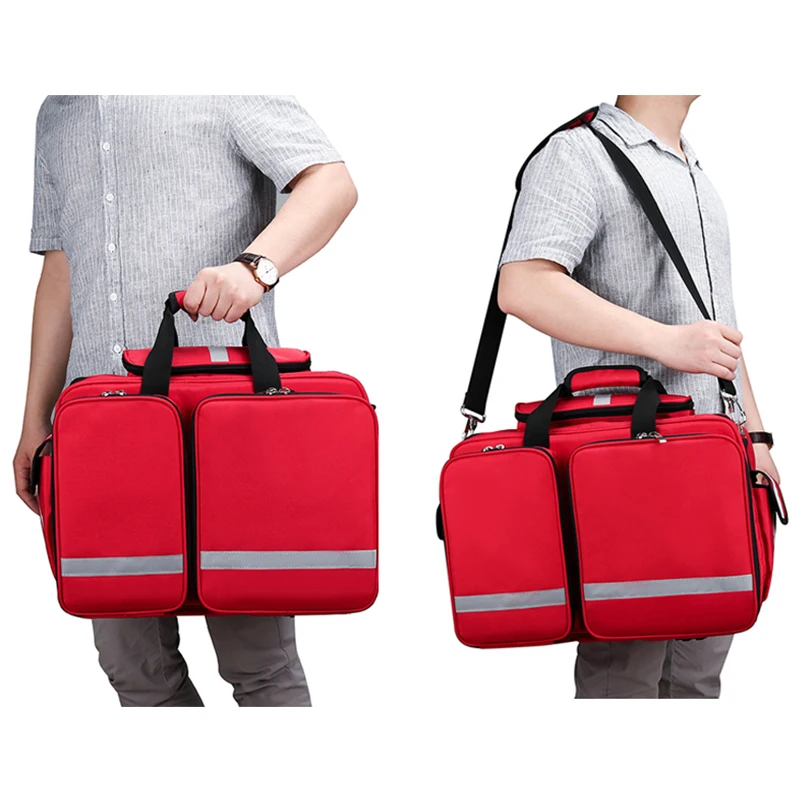 Bolsa médica de primeros auxilios, bolso de nailon portátil con múltiples bolsillos para emergencias, rescate médico, seguridad al aire libre, viaje familiar - imagen 3