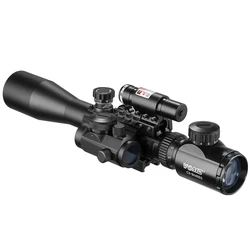 Mira telescópica táctica 3-9x40 punto rojo iluminada para airsoft