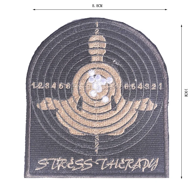 Parche bordado de STRESS THERAPY US ISAF, Parche de grupo del Ejército, aplique táctico, emblema, insignias