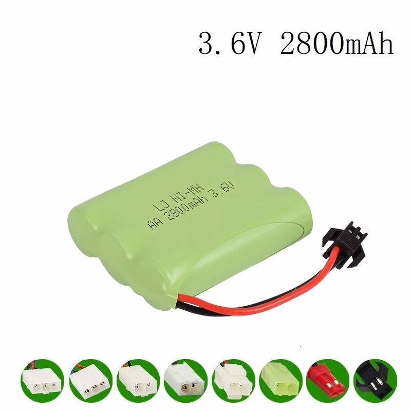 Batería recargable Ni-MH de 3,6 V y 2800mah, cargador de 3,6 v para coche de juguete Rc, tanque, tren, Robot, barco, pistola, AA, 3,6 v, Modelo M - imagen 2