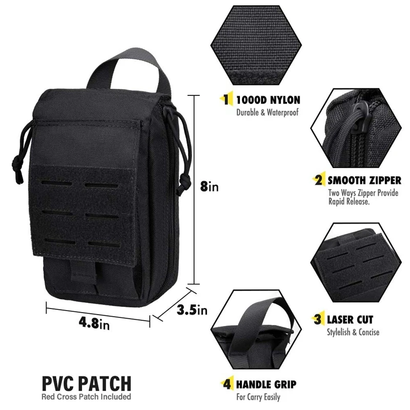 Kit Táctico Molle CLUSGO - Compartimentos internos