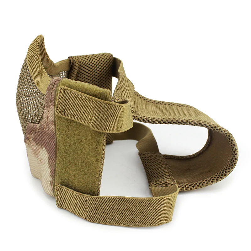 Máscara táctica de media cara para Paintball, Máscara protectora militar de Metal, malla de acero con bajo contenido de carbono, Airsoft CS, juego de caza - imagen 5