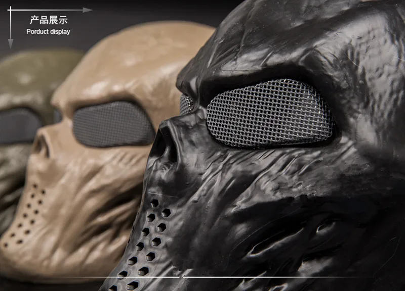 Wargame Tactical Black God, cara completa, Airsoft, Paintball CS, ejército, fiesta de Halloween, Cosplay, Horror, Gost, Calavera, deportes, Helme - imagen 4