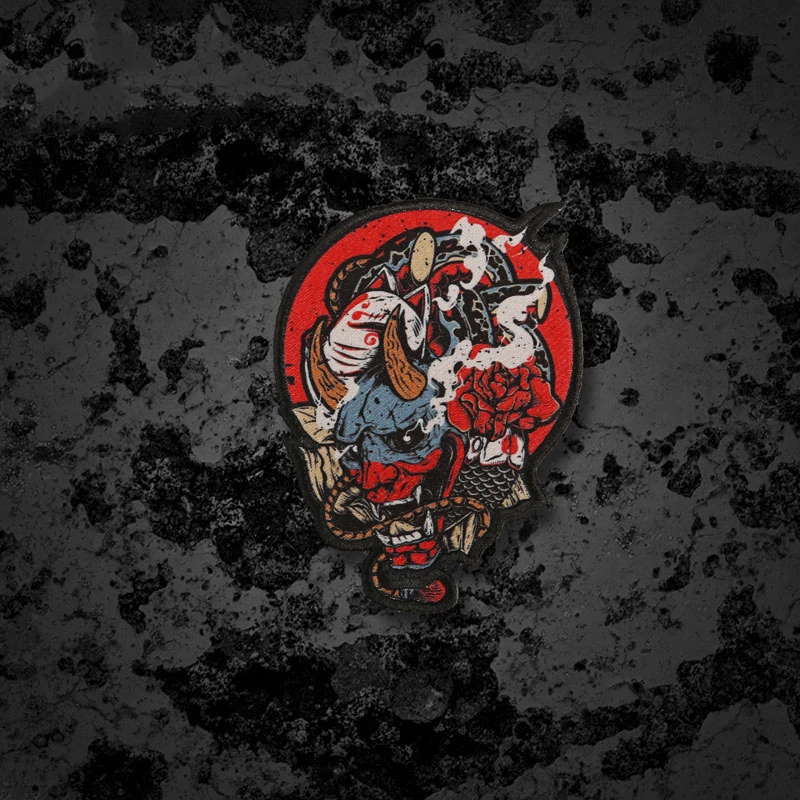 Parches con estampado térmico de STUCK GHOSTS, insignias de calavera de guerrero japonés Hannya para ropa, chaleco, chaquetas, accesorios de reparación de ropa - imagen 4