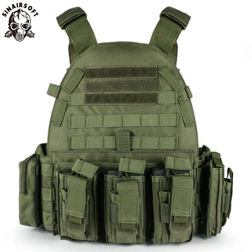 SINAIRSOFT-Chaleco táctico Airsoft para caza al aire libre, asalto CS, Molle Civil, bolsa para revistas de combate, chaleco corporal LY1807 - imagen 3