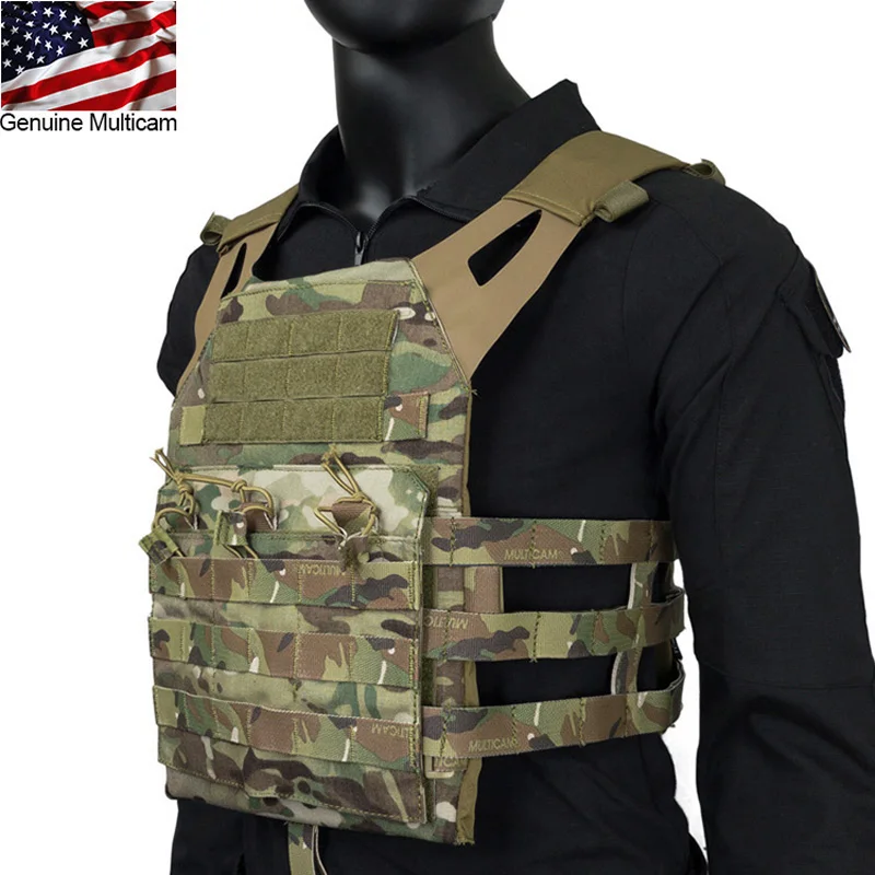 JPC-chaleco táctico para caza, chaleco de combate Multicam con placa protectora en el pecho, de Color M-C, para Airsoft y Paintball - imagen 2