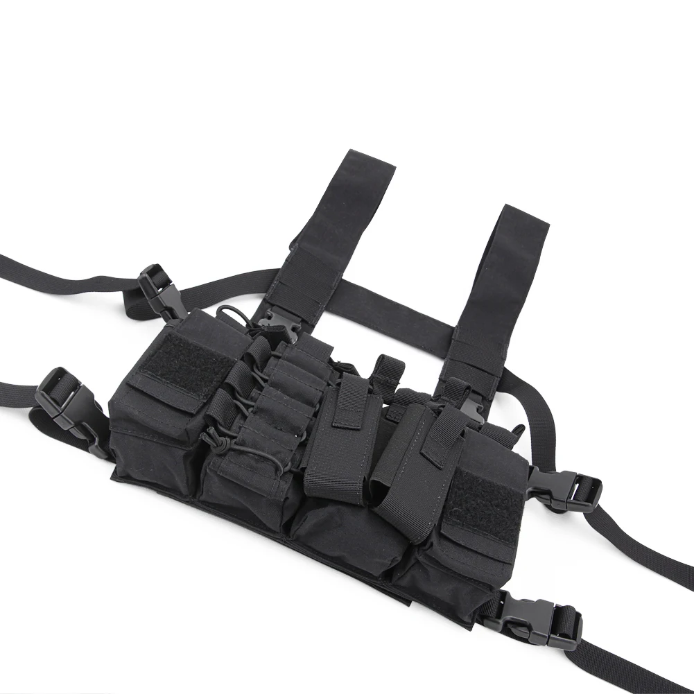 Chaleco de caza táctico Airsoft D3, portador de placa de pecho con Rifle M4 5,56 AK 7,62, pistola doble individual, bolsa de cosas GP - imagen 4