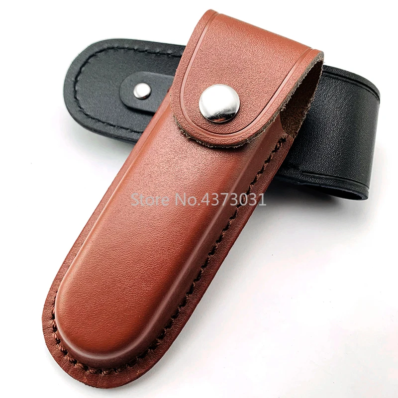 Funda plegable para cuchillo suizo, cubierta de cuero para el primer piso, color negro/marrón - imagen 5