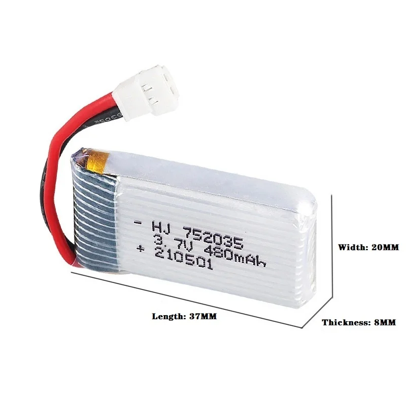 1/2/3/5 Uds H31 batería 3,7 V 480mAh batería recargable para H107 H31 KY101 E33C E33 piezas de repuesto de drones RC - imagen 3