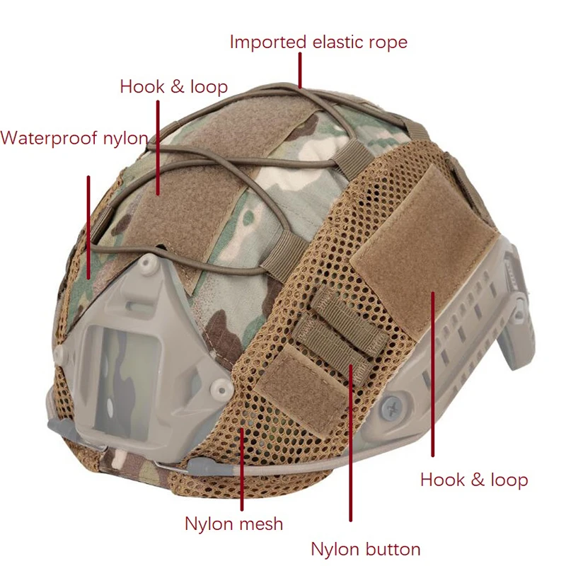 Cubiertas para casco táctico militar rápido, cubierta de camuflaje, accesorio para casco de tiro Airsoft Paintball, MH, PJ, BJ - imagen 2
