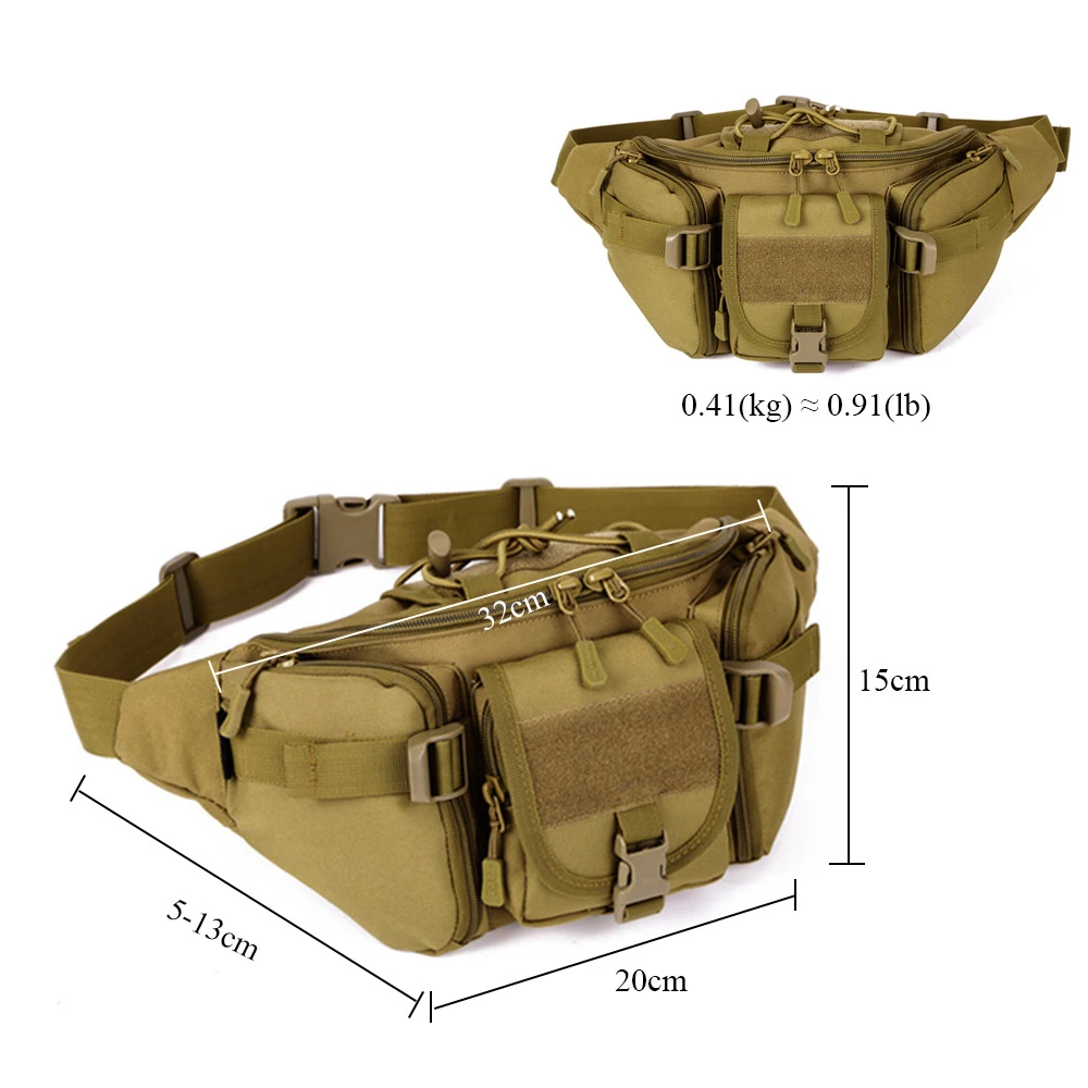 Riñonera táctica impermeable, bolsa de cintura para senderismo, pesca, deportes, caza, Camping al aire libre, Molle, ejército, Borse militar - imagen 4