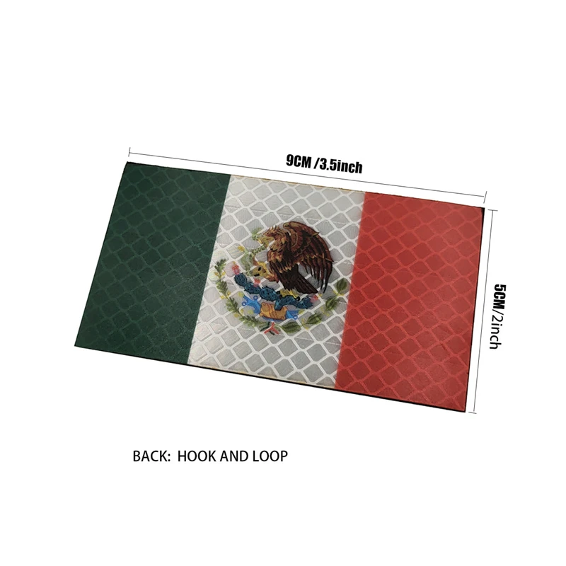 Parche reflectante infrarrojo de la bandera de México ejército táctico nacional emblema reflectante infrarrojo apliques DIY ropa adornar - imagen 4