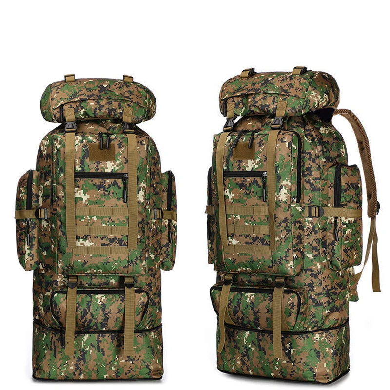 Mochila de tela Oxford 600D para deportes al aire libre, bolsa de senderismo multifuncional en capas, gran capacidad de 70L-100L, para senderismo y Camping - imagen 5