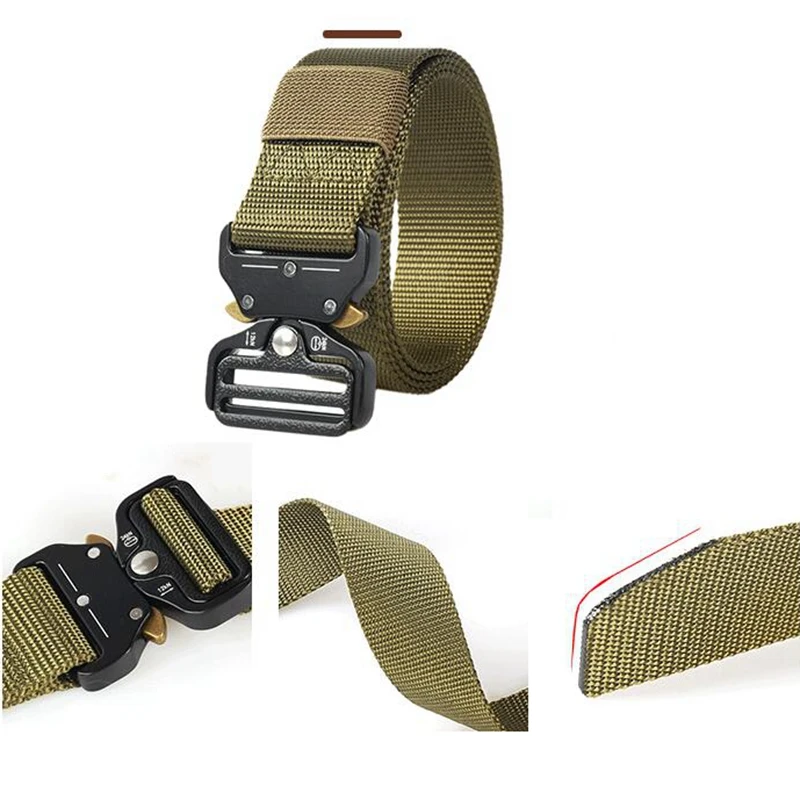 Cinturón táctico de 3,8 cm para hombre, correas de alta resistencia, cinturones ajustables de nailon de estilo militar - imagen 5