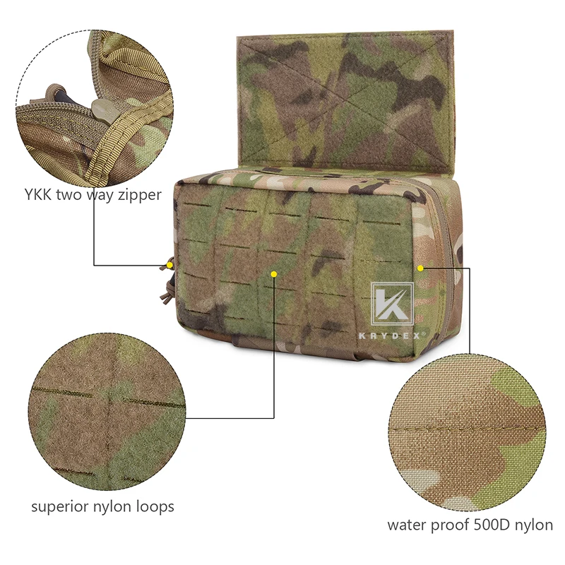 KKRYDEX-Charcha táctica MOLLE, bolsa multifunción para misiones con soporte de inserciones de 3 uds para chaleco D3CR MK3 MK4 JPC CPC LBT - imagen 5