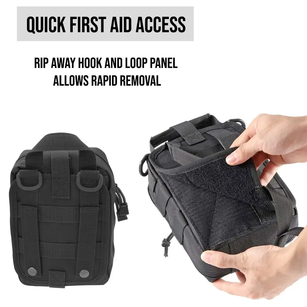 Bolsa táctica Molle EDC, bolsa táctica de nailon para primeros auxilios EMT IFAK, bolsa de suministros médicos, bolsa deportiva compacta de utilidad - imagen 2