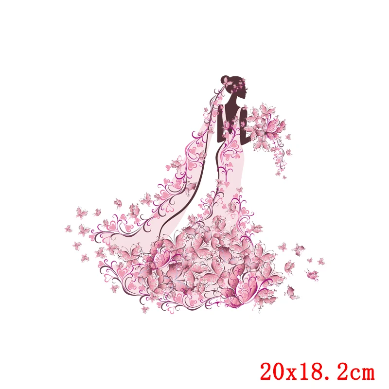 Prajna parche de vinilo de transferencia de hierro para niña, pegatina térmica para planchar en la ropa, apliques de unicornio DIY, Princesa, moda - imagen 3