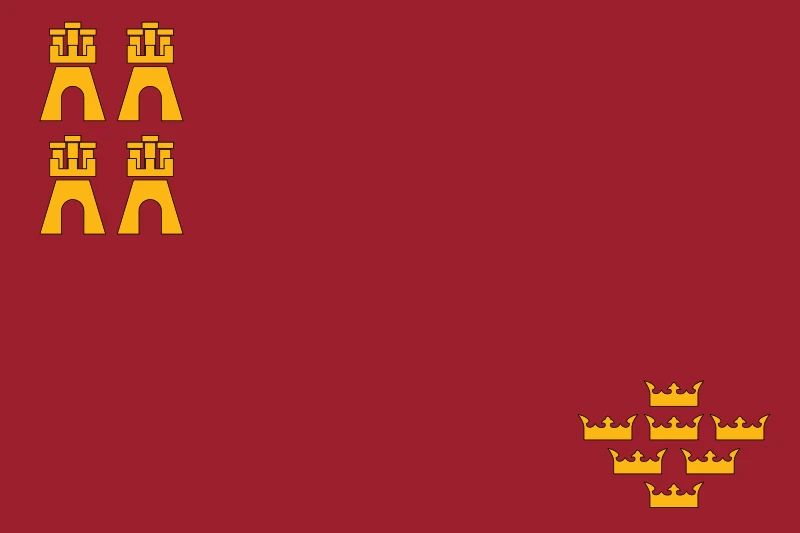 Detalle de la bandera de Murcia en 90x150 cm