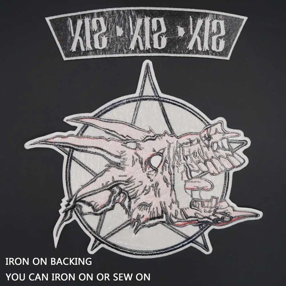 Six.six.six Valle de Sangre, parches de motociclista Punk bordados grandes, pegatinas para ropa, accesorios de ropa, insignia - imagen 4