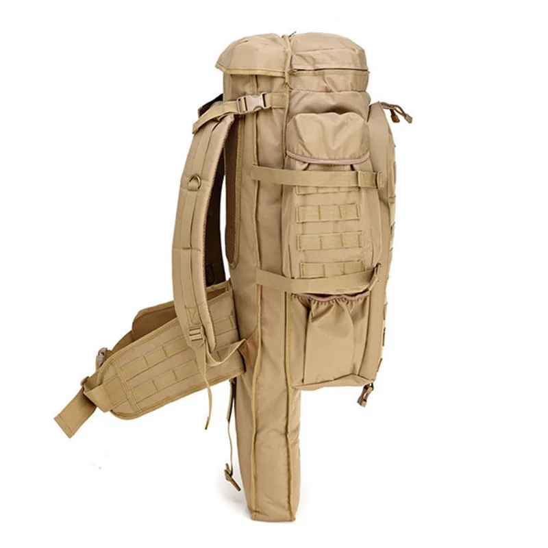 Mochila táctica militar de 60L, bolsa de Rifle Airsoft, impermeable, para viajes al aire libre, Trekking, escalada, Camping, mochila de asalto - imagen 4