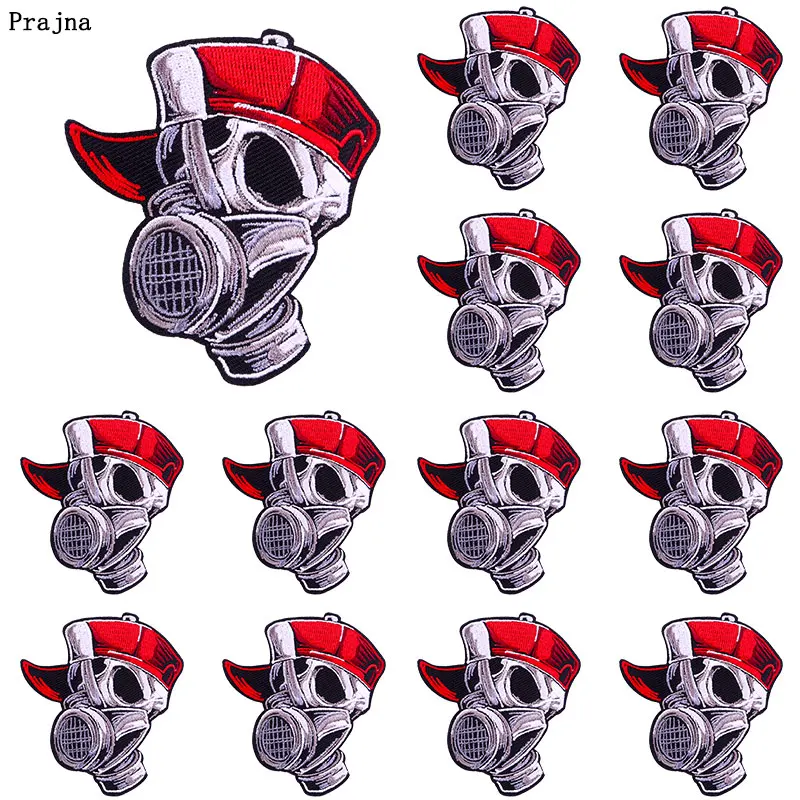 Prajna-Parche bordado de Animal Punk, 10 piezas, apliques de ropa, DIY, parches de planchado de calavera Punk para ropa, insignias de motorista - imagen 5