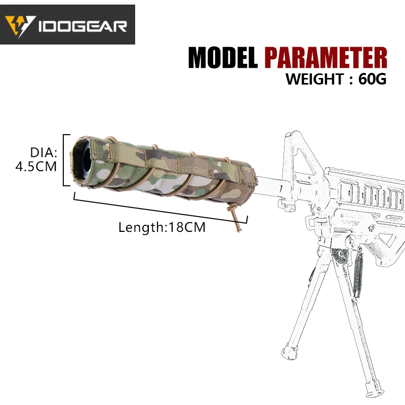 IDOGEAR-funda de protección térmica para Airsoft, accesorio militar para tiro táctico, 18cm, 7 pulgadas - imagen 5