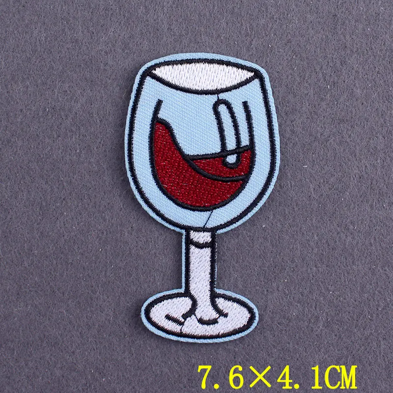 Parche termoadhesivo para planchar bebidas, pegatinas de café, ropa, rayas, comida de dibujos animados, parches bordados, insignias - imagen 4